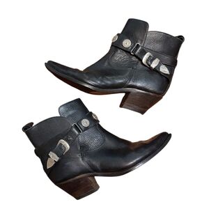 Code West Women's Western Ankle Boots Size 6 M Black Cowgirl Booties